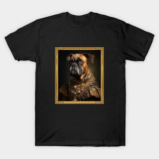 Regal Brindle Boxer - Medieval German Queen  (Framed) T-Shirt